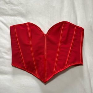 Red SHEIN small cropped corset.